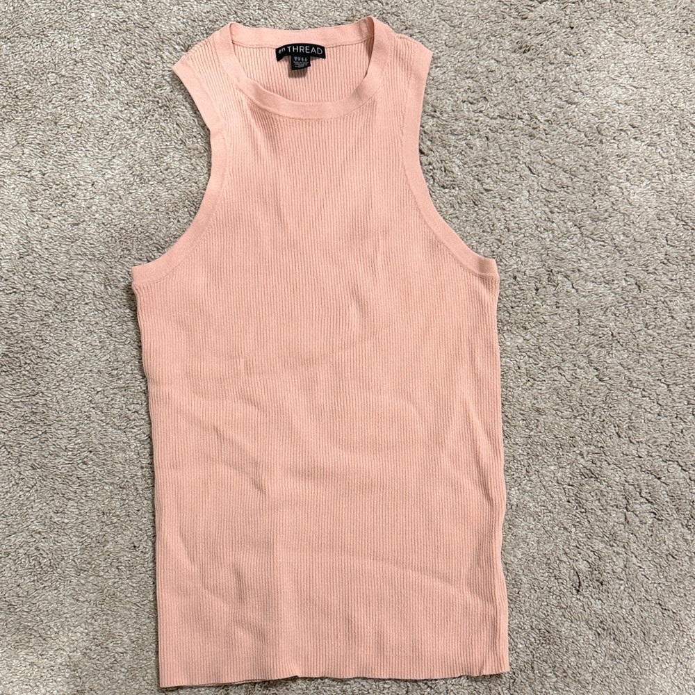 Blush Ribbed Tank Top